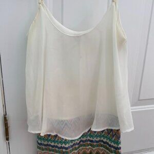 As U Wish White Top Patterned Sequin Bottom Dress